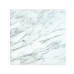 White Marble Texture Pattern Square Satin Scarf (30  x 30 ) Front