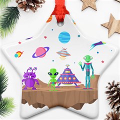 Alien Ufo Star Universe Star Vector Image Ornament (star) by Jancukart