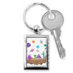 Alien Ufo Star Universe Star Vector Image Key Chain (Rectangle) Front