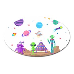 Alien Ufo Star Universe Star Vector Image Oval Magnet