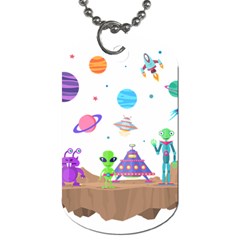 Alien Ufo Star Universe Star Vector Image Dog Tag (two Sides)