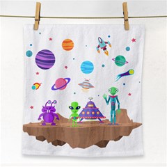 Alien Ufo Star Universe Star Vector Image Face Towel