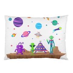 Alien Ufo Star Universe Star Vector Image Pillow Case