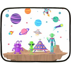 Alien Ufo Star Universe Star Vector Image Double Sided Fleece Blanket (mini) 