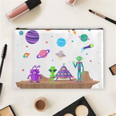 Alien Ufo Star Universe Star Vector Image Cosmetic Bag (large)