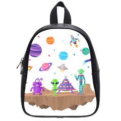 Alien Ufo Star Universe Star Vector Image School Bag (small) by Jancukart