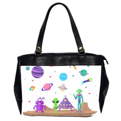 Alien Ufo Star Universe Star Vector Image Oversize Office Handbag (2 Sides) by Jancukart