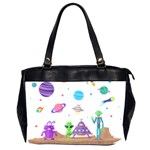 Alien Ufo Star Universe Star Vector Image Oversize Office Handbag (2 Sides) Front