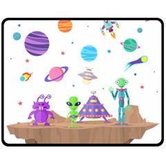 Alien Ufo Star Universe Star Vector Image Fleece Blanket (medium) 