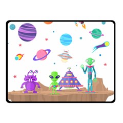 Alien Ufo Star Universe Star Vector Image Fleece Blanket (small) by Jancukart