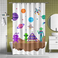 Alien Ufo Star Universe Star Vector Image Shower Curtain 48  X 72  (small) 