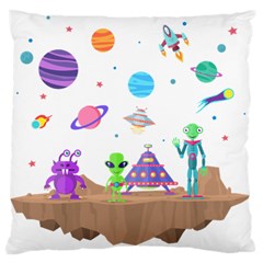 Alien Ufo Star Universe Star Vector Image Large Cushion Case (two Sides)