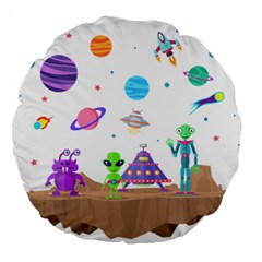 Alien Ufo Star Universe Star Vector Image Large 18  Premium Round Cushions