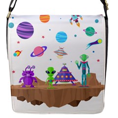 Alien Ufo Star Universe Star Vector Image Flap Closure Messenger Bag (s)