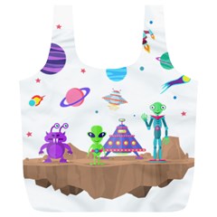 Alien Ufo Star Universe Star Vector Image Full Print Recycle Bag (xl)