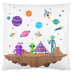 Alien Ufo Star Universe Star Vector Image Large Flano Cushion Case (one Side) by Jancukart