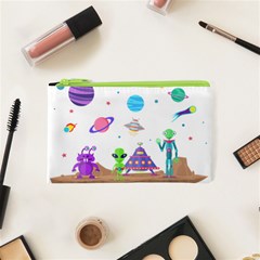 Alien Ufo Star Universe Star Vector Image Cosmetic Bag (xs) by Jancukart