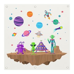 Alien Ufo Star Universe Star Vector Image Banner And Sign 3  X 3 