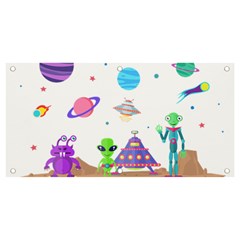 Alien Ufo Star Universe Star Vector Image Banner And Sign 4  X 2  by Jancukart