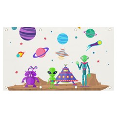 Alien Ufo Star Universe Star Vector Image Banner And Sign 7  X 4 