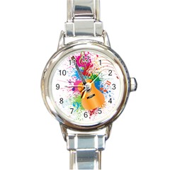 String Instrument Acoustic Guitar Round Italian Charm Watch by Jancukart