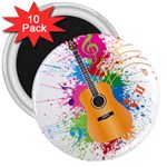 String Instrument Acoustic Guitar 3  Magnets (10 pack)  Front