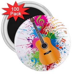 String Instrument Acoustic Guitar 3  Magnets (100 Pack) by Jancukart