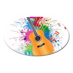 String Instrument Acoustic Guitar Oval Magnet by Jancukart