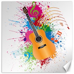 String Instrument Acoustic Guitar Canvas 16  X 16 