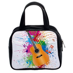 String Instrument Acoustic Guitar Classic Handbag (two Sides) by Jancukart