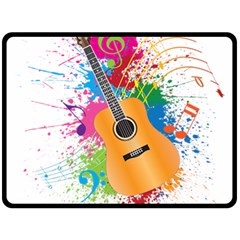 String Instrument Acoustic Guitar Fleece Blanket (large) 