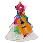 String Instrument Acoustic Guitar Christmas Tree Ornament (Two Sides) Back