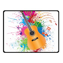 String Instrument Acoustic Guitar Double Sided Fleece Blanket (small) 