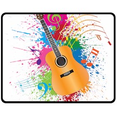 String Instrument Acoustic Guitar Double Sided Fleece Blanket (medium)  by Jancukart