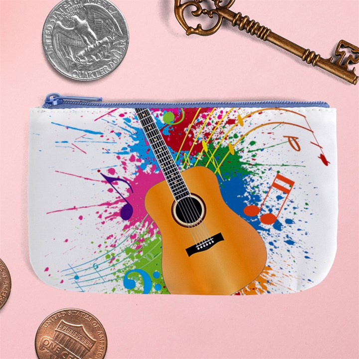 String Instrument Acoustic Guitar Large Coin Purse