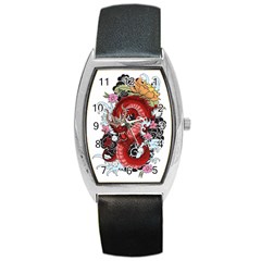 Drawing Red Dragon Legendary Barrel Style Metal Watch