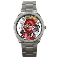 Drawing Red Dragon Legendary Sport Metal Watch by Jancukart