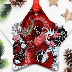 Drawing Red Dragon Legendary Star Ornament (two Sides)