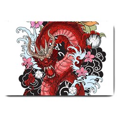 Drawing Red Dragon Legendary Large Doormat 