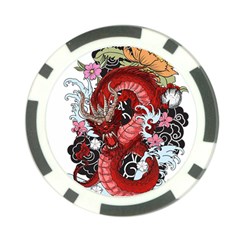 Drawing Red Dragon Legendary Poker Chip Card Guard