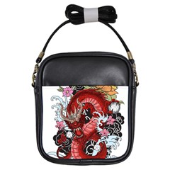 Drawing Red Dragon Legendary Girls Sling Bag by Jancukart