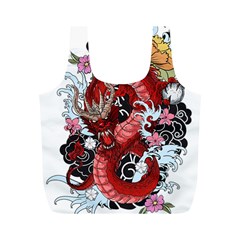 Drawing Red Dragon Legendary Full Print Recycle Bag (m)