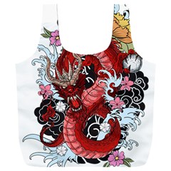 Drawing Red Dragon Legendary Full Print Recycle Bag (xxxl) by Jancukart