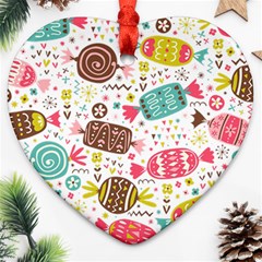 Candy Background Cartoon Ornament (heart)