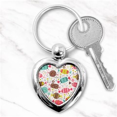 Candy Background Cartoon Key Chain (heart) by Jancukart