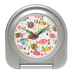 Candy Background Cartoon Travel Alarm Clock by Jancukart