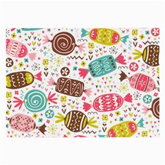 Candy Background Cartoon Large Glasses Cloth by Jancukart