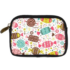 Candy Background Cartoon Digital Camera Leather Case