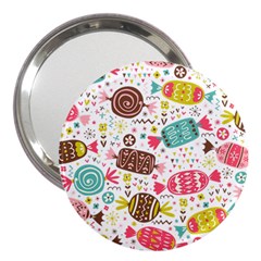 Candy Background Cartoon 3  Handbag Mirrors by Jancukart