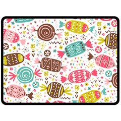 Candy Background Cartoon Double Sided Fleece Blanket (large)  by Jancukart